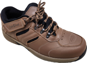 Orthofeet Shreveport Men's, brown casual walking shoe, no tie laces