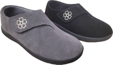Slipper with one velcro strap and a back